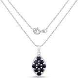 3.43 Carat Genuine Blue Sapphire .925 Sterling Silver Pendant