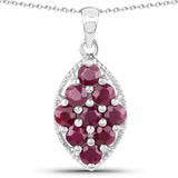 3.50 Carat Genuine Ruby .925 Sterling Silver Pendant