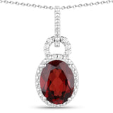 0.56 Carat Genuine Garnet .925 Sterling Silver Pendant