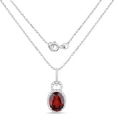 0.56 Carat Genuine Garnet .925 Sterling Silver Pendant