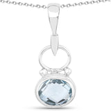 5.25 Carat Genuine Blue Topaz .925 Sterling Silver Pendant