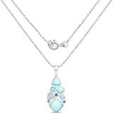 5.56 Carat Genuine Muti Stone .925 Sterling Silver Pendant
