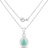 0.62 Carat Genuine Emerald .925 Sterling Silver Pendant
