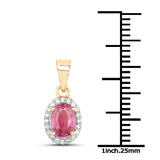 0.61 Carat Genuine Ruby and White Diamond 18K Yellow Gold Pendant