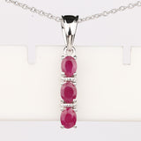0.90 ct. Genuine Ruby .925 Sterling Silver Pendant