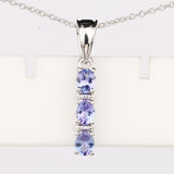 0.99 Carat Genuine Tanzanite .925 Sterling Silver Pendant