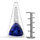 11.25 Carat Genuine Tanzanite and White Diamond 18K White Gold Pendant
