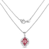 8.85 Carat Genuine Ruby & Rhodolite .925 Sterling Silver Pendant