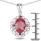 8.85 Carat Genuine Ruby & Rhodolite .925 Sterling Silver Pendant
