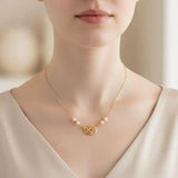 As Seen on Molly Ringwald Gold Filled Pearl Choker Necklace