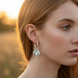 Handmade Sterling Silver Crystal Drop Hoops