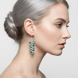 Seen On Jane The Virgin Silver Turquoise Wire Coil Earrings