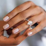 Pear Cut Moissanite Diamond Paved Halo Ring for Women Rings 