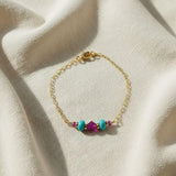 Handmade Gold Filled Pink Turquoise Gemstone Bracelet