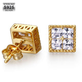 Princess Cut Diamond CZ Square Stud Mens Earrings by Bling Proud | Urban Jewelry Online Store
