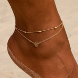 Simple Heart Anklet Ankle Bracelet by Fashion Hut Jewelry