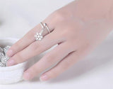 Sterling Silver Open Dangling Snowflake Ring by Fashion Hut Jewelry