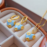 Paris Bleu Blooming Heart Jewelry Set
