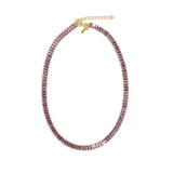 Purple Stone Tennis Necklace by Short & Suite
