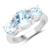 2.80 ct. Genuine Blue Topaz .925 Sterling Silver Ring