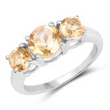 2.25 Carat Genuine Citrine .925 Sterling Silver Ring