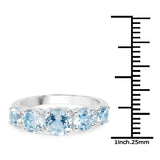 3.00 Carat Genuine Blue Topaz .925 Sterling Silver Ring