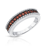 0.50 ct Genuine Orange sapphire .925 Sterling Silver Ring