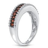 0.50 ct Genuine Orange sapphire .925 Sterling Silver Ring