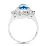 2.10 Carat Genuine Blue Topaz .925 Sterling Silver Ring