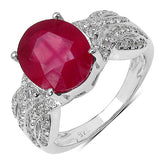4.36 Carat Genuine Ruby .925 Sterling Silver Ring