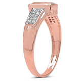 1.00 Carat Genuine Morganite & White Cubic Zircon 10K Rose Gold Ring