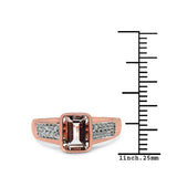 1.00 Carat Genuine Morganite & White Cubic Zircon 10K Rose Gold Ring