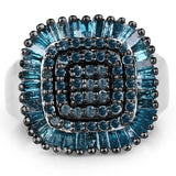 1.34 Carat Genuine Blue Diamond .925 Sterling Silver Ring