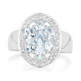 1.40 Carat Genuine Blue Topaz .925 Sterling Silver Ring
