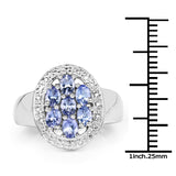 1.19 ct. Genuine Tanzanite .925 Sterling Silver Ring