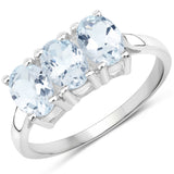 2.25 Carat Genuine Aquamarine .925 Sterling Silver Ring