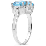 2.85 Carat Genuine Blue Topaz .925 Sterling Silver Ring
