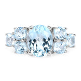 5.65 Carat Genuine Blue Topaz .925 Sterling Silver Ring
