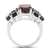 4.36 Carat Genuine Smoky Quartz .925 Sterling Silver Ring