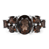 4.36 Carat Genuine Smoky Quartz .925 Sterling Silver Ring