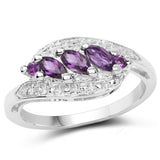 0.51 Carat Genuine Amethyst .925 Sterling Silver Ring