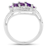 0.51 Carat Genuine Amethyst .925 Sterling Silver Ring