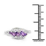 0.51 Carat Genuine Amethyst .925 Sterling Silver Ring