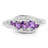 0.51 Carat Genuine Amethyst .925 Sterling Silver Ring