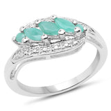 0.48 Carat Genuine Emerald .925 Sterling Silver Ring