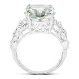 7.10 Carat Genuine Green Amethyst .925 Sterling Silver Ring