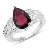 3.50 Carat Genuine Garnet .925 Sterling Silver Ring