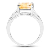 2.49 Carat Genuine Citrine & White Topaz .925 Sterling Silver Ring