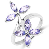 1.68 Carat Genuine Tanzanite .925 Sterling Silver Ring