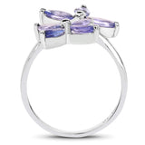 1.68 Carat Genuine Tanzanite .925 Sterling Silver Ring